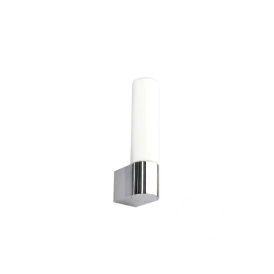 Abbildung von Lindby Wandleuchte Melike, dimmbar, Leuchtmittel nicht inklusive, Modern, Glas, Metall, weiß satiniert, chrom, 1 flammig, E14, Bad