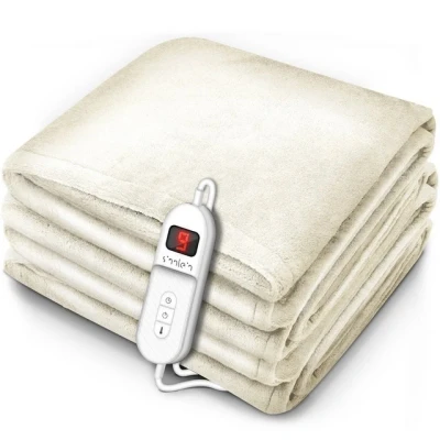 Abbildung von sinnlein Heizdecke elektrisch Wärmeunterbett XXL Wärmedecke Abschaltautomatik, aus Plüsch, waschbar bis 40C, Digitalanzeige