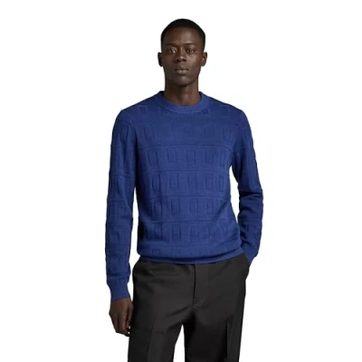 Abbildung von G Star Table Structure Strickpullover, Herren, Größe: Medium, Ballpen blue