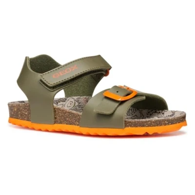 Abbildung von Geox Ghita BOY Riemensandalette für Kinder, Größe: 31, Military/orange Schuhe