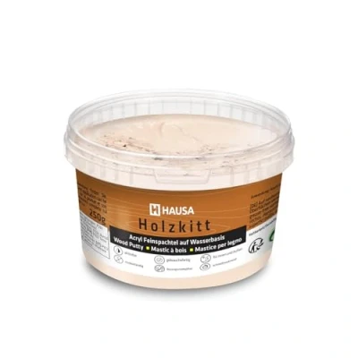 Abbildung von Hausa Holz Reparaturset Holzkitt, 250g gebrauchsfertig ausgezeichnete Füllkraft rissbeständig, 250 St., Gramm Buche Dunkel Holzspachtelmasse Kitt für Holz, Holzspachtel/Füllmasse zum Reparieren
