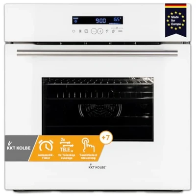 Abbildung von KKT KOLBE Einbaubackofen Backofen Elektroherd EB8015W, mit 2 fach Teleskopauszug, DampfClean, 60 cm / Heißluft Einbauherd Kochmulde Selbstreinigung