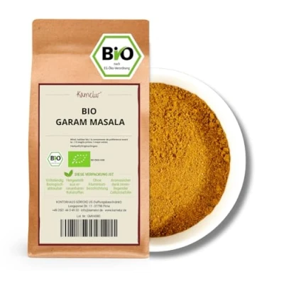 Abbildung von Kamelur 250g BIO Garam Masala Gewürz indische Gewürzmischung, intensiv aromatisch und ohne Zusätze in biologisch abbaubarer Verpackung