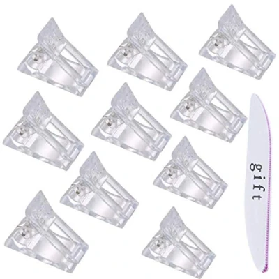 Abbildung von 10 Stück Nagelspitzen Clip für schnelles Bauen Polygel Nagel Nagelfingerverlängerung UV LED Builder Maniküre Nail Art Tool DIY Gel Assistent Bau Werkzeug
