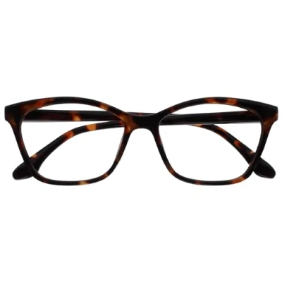 Abbildung von OPULIZE KAT Lesebrille Cat Eye Katzenaugen Fassung Glänzend Brauner Schildpatt Herren &amp; Damen Federscharniere R59 2 +3.50