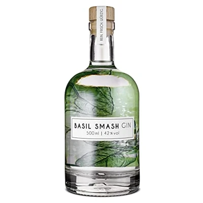 Abbildung von Wajos Basil Smash Gin 42% vol. 500ml, mit Basilikum &amp; besten Botanicals, für Cocktail, Tonic oder als Geschenkset