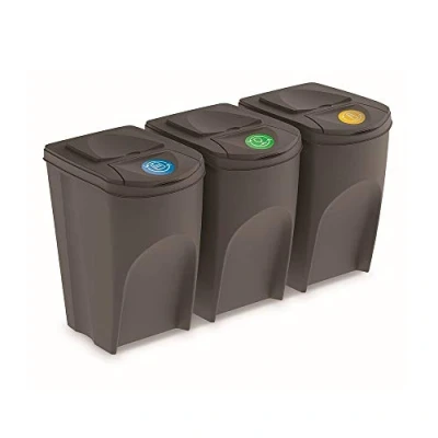 Abbildung von Set von 3 105L Recyclingwürfeln prosperplast sortibox grauer Farbe