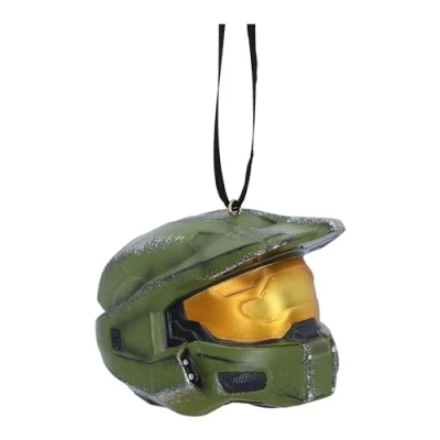 Abbildung von Nemesis Now Halo Master Chief Helm zum Aufhängen, 7,5 cm, Kunstharz, offizielles Lizenzprodukt, Meisterchief Helm, Hängeornament, gegossen aus feinstem Harz, handbemalt