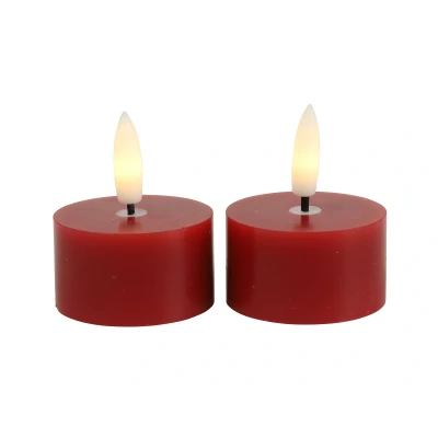 Abbildung von Countryfield Teelicht Rustikal LED Lyon rot 2tlg