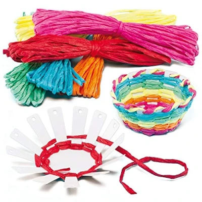 Abbildung von Baker Ross EF656 Bastelsets „Korbflechten“ für Kinder zum Basteln Geschenkidee und Dekoration (4 Stück), Kunststoff, Sortiert, 10 cm, 4 Pack