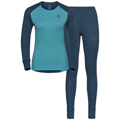 Abbildung von Odlo Damen Funktionsunterwäsche Set ACTIVE WARM ECO, blue wing teal reef waters, L