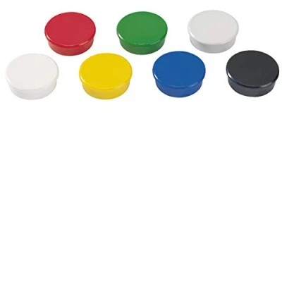 Abbildung von 10 x Dahle Magnet rund 38mm farbig sortiert