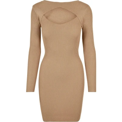 Abbildung von Urban Classics CUT OUT Etuikleid, Damen, Größe: Medium, Unionbeige