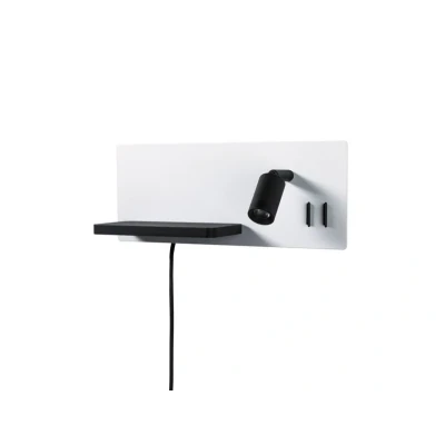 Abbildung von Paulmann 71103 LED Wandleuchte Serra USB C 2700K 650lm / 200lm 230V 5,5 1x2,6W dimmbar Weiß matt, Schwarz matt Wandleselampe