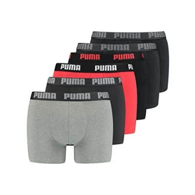Abbildung von Puma Basic 6 PACK Panties, Herren, Größe: Small, Grey/red/black