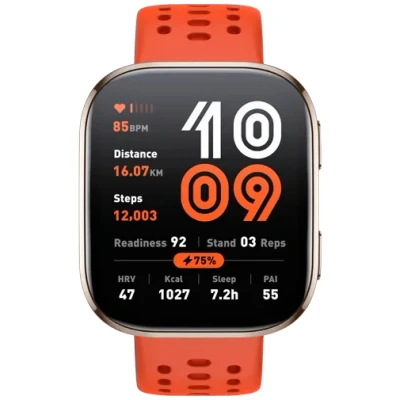 Abbildung von Amazfit Bip 6 Smart Watch 46mm, 14 Tage Akku, 1.97“ AMOLED, GPS &amp; kostenloses Kartenmaterial, AI, Bluetooth Anruf Textfunktion, Gesundheits, Fitness Schlaf Tracker, 140+ Trainingsmodi, 5 ATM, Rot