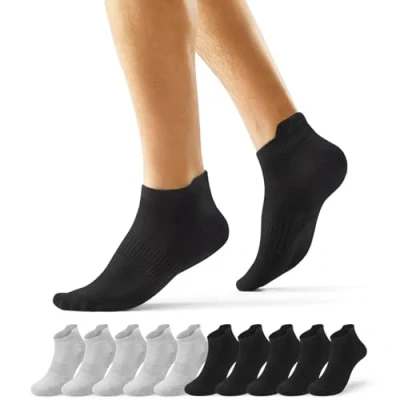 Abbildung von EKSHER Sneaker Socken Herren 43 46 Schwarz 10 Paar Baumwolle Kurze Damen Sport Halbsocken Grau Kurz Sportsocken Anti Schweiß Atmungsaktive Sommer Halbe Low Running Socks