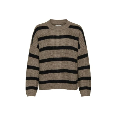 Abbildung von JDY Justy L/S Stripe NOOS Strickpullover, Damen, Größe: Medium, Walnut