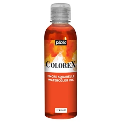 Abbildung von Pébéo Colorex Tinte 250 ML Orange Aquarell mit samtigem Finish Zeichentusche Multi Tool Alle Medien