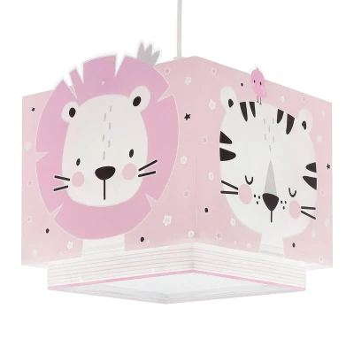 Abbildung von Dalber Lampe kinderzimmer, kinderlampe Pendelleuchte Hängelampe, Deckenleuchte Kinder, Deckenlampe kinderzimmer Baby Jungle Tiere Dschungeltiere Rosa, 63112S, E27