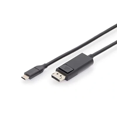 Abbildung von DIGITUS USB 3.2 Gen2 Adapter Kabel 2.0 m C (St) zu DisplayPort 10 Gbit/s Monitorkabel Schwarz