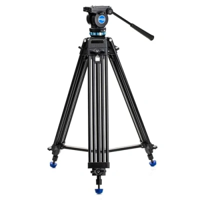 Abbildung von Benro KH25P Video Tripod with Head, 5kg Payload, Continuous Pan Drag, Anti Rotation Camera Plate, max Height 73.5cm
