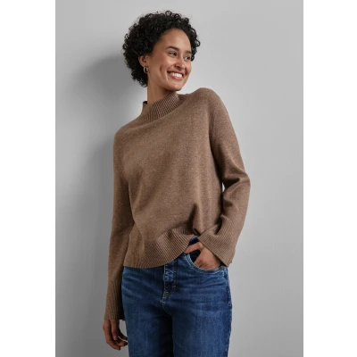 Abbildung von Street One MIT Stehkragen Strickpullover, Damen, Größe: 42, Braun