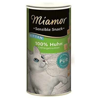 Abbildung von miamor Sensible Snack Kitten mit Huhn Pur 3er Pack 3 x 30 g Ergänzungsfuttermittel für Kann dabei helfen Katzen zu belohnen 100% Ohne jegliche Zusätze