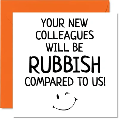Abbildung von Abschiedsgeschenke für Kollegen Frauen Männer Neue werden Rubbish Sorry Your Leaving Good Luck In New Job Karte 145 mm x Grußkarten lustige Glückwunschkarte