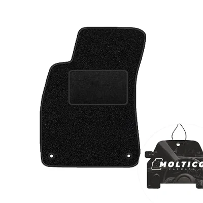 Abbildung von moto MOLTICO Fahrer Fußmatte Auto Velours Fahrerseite Autoteppiche Schwarz Fahrermatte 1 teilig passend für Audi A4 B6 Cabrio ab 2002
