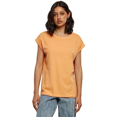 Abbildung von Urban Classics Extended Shoulder Tshirt basic, Damen, Größe: Medium, Papaya