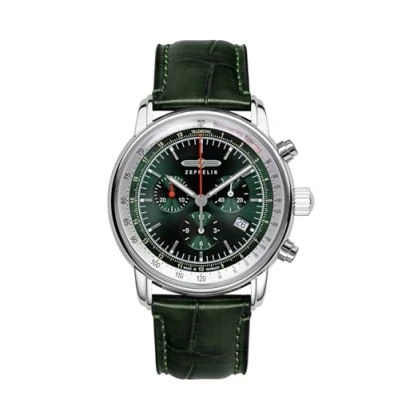 Abbildung von ZEPPELIN Chronograph LZ 14 Marine, 8888 4, Armbanduhr, Quarzuhr, Herrenuhr, Datum, Stoppfunktion, Made in Germany