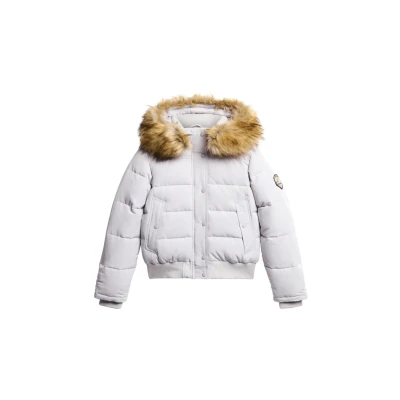 Abbildung von Superdry Everest Hooded Winterjacke, Damen, Größe: 44, Moonlight grey