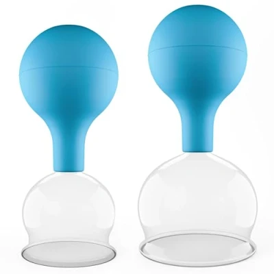 Abbildung von pulox Vakuum Massager Schröpfgläser Set aus Echtglas 2 Stück 5,2cm und 6,2cm