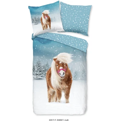 Abbildung von good morning Kinderbettwäsche &quot;Sweet Winter Horse&quot;, (2 tlg.), 100% Baumwolle, Pony, mit Reißverschluss