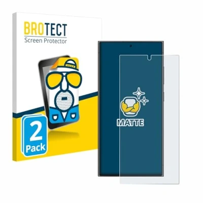 Abbildung von BROTECT Entspiegelungs Schutzfolie für Samsung Galaxy S24 Ultra (case friendly) (2 Stück) Matte Displayschutz Folie, Anti Reflex, Fingerprint