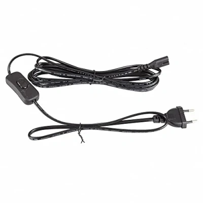 Abbildung von Mextronic Netzkabel 3 m Eurostecker + Schalter 300SW C7 auf 2 pin Euro Doppelbuchse schwarz