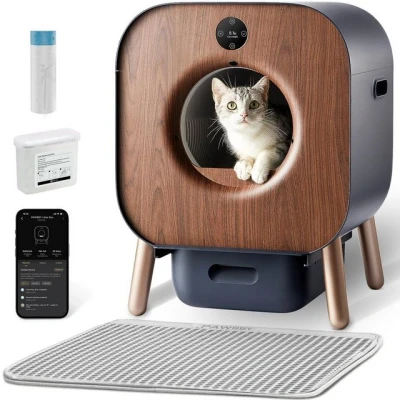 Abbildung von PAWBBY Katzentoilette P1 Ultra Selbstreinigend,Anti Klemm/Pflanzendesodorierendes, TÜV Zertifizierung, App Steuerung, Extra Groß für Mehrere Katzen