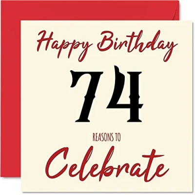 Abbildung von Stuff4 Lustige Geburtstagskarte zum 74. Geburtstag für Männer Frau Gründe Happy Birthday Karte Papa Mama Großvater Opa Oma Onkel Tante, 145 mm Grußkarten,