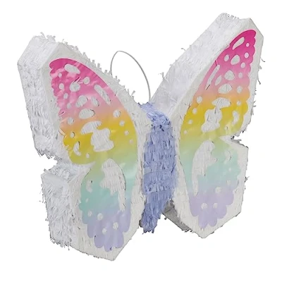 Abbildung von Relaxdays Pinata Schmetterling, zum Befüllen, Geburtstag Mädchen, Aufhängen, Piñata Kinder, HBT 48 x 58 10cm, bunt, 1 Stück