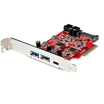 Abbildung von StarTech.com USB C PCIe Karte mit 5 Ports 10 Gbit/s 3.1 Gen 2 1x &amp; 2x A Port IDC (interne Ansschluss) PCI Express Kontroller (PEXUSB312A1C1H)