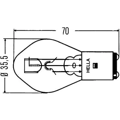 Abbildung von HELLA 8GD 002 084 251 Glühlampe, Hauptscheinwerfer 24 45/40