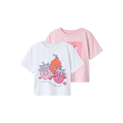 Abbildung von Name it Nmfhelka 2 PACK Tshirt print für Kinder, Größe: 92, Lucent white/sweet dreams