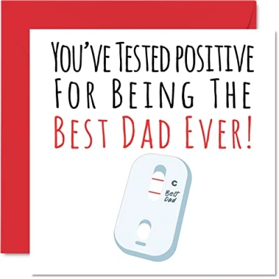 Abbildung von Lustige Vatertagskarten für Papa Postive Best Dad Ever Witz Happy Birthday Karte Vater von Sohn, Tochter, Vatergeburtstagsgeschenk, 145 mm x mm, Vatertagsgrußkarten Geschenk