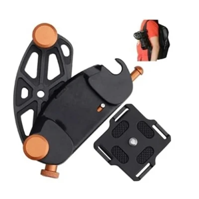 Abbildung von Kamerahalter Clip Rucksack Schnellverschluss Halterung Gürtelclip Schnellspanner Aluminiumlegierung für DSLR Kamera GoPro Hero Insta360 Action (Orange)