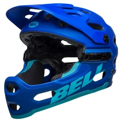 Abbildung von BELL Unisex Erwachsene Super 3r MIPS MTB Helm, Matt Blues, L (58 62 cm)