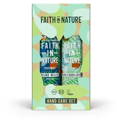 Abbildung von Faith In Nature Natural Coconut Hand Care Gift Set, Vegan &amp; Cruelty Free, No SLS or Parabens, 2 x 400ml