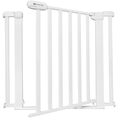Abbildung von Kinderkraft Lock&amp;GO Treppenschutzgitter Ohne Bohren, Türschutzgitter, Kinderschutzgitter, von 75 bis 103 cm, 90 Grad öffnen, doppelte Verriegelung, Schließt automatisch, Weiß