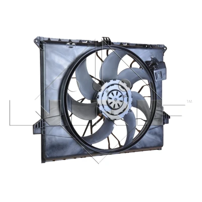 Abbildung von NRF 47296 Lüfter 530 12 600 mit Kühlerlüfterrahmen (Zarge), bürstenloser Motor
