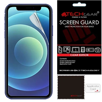 Abbildung von TECHGEAR [5 Stück] Displayschutzfolie für iPhone 12 Mini Ultra Klare Schutzfolie Displayschutz mit Reinigungstuch + Applikationskarte kompatibel